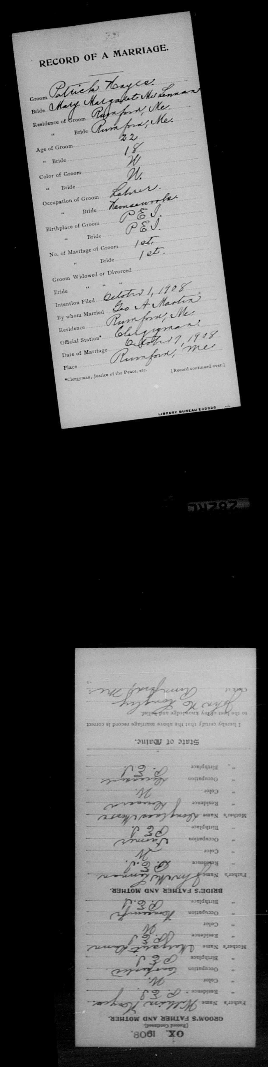 Photo of photos/Mary Margaret McLennan Marriage Record